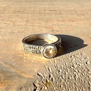 Sterling Silver Ring with Marcasites & CZ